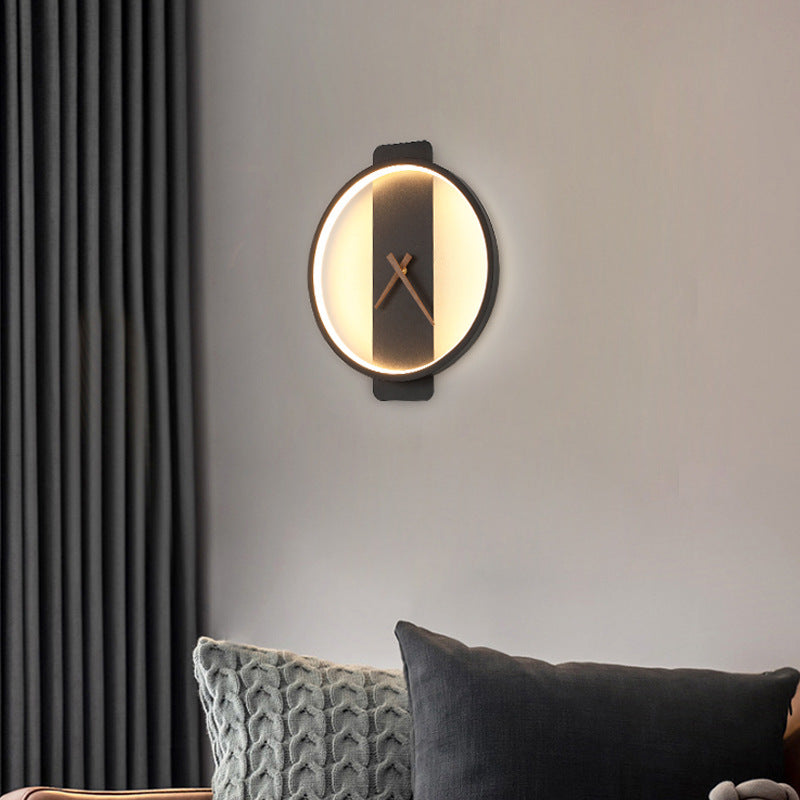 Nordic Wall Lamp with Clock Design