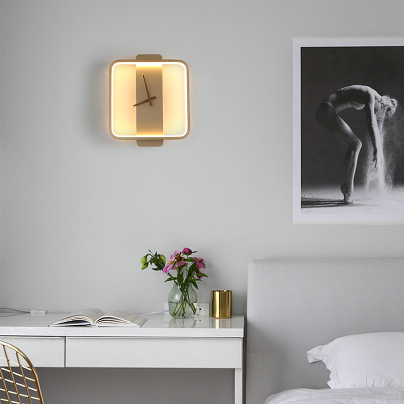 Nordic Wall Lamp with Clock Design