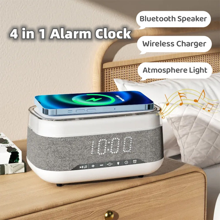 Smart Alarm Clock Bluetooth Speaker Wireless Charger