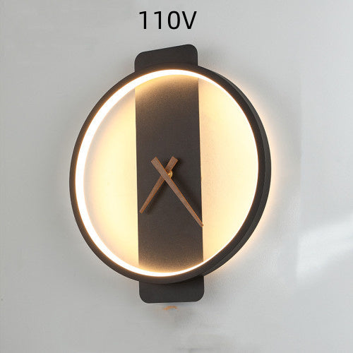 Nordic Wall Lamp with Clock Design